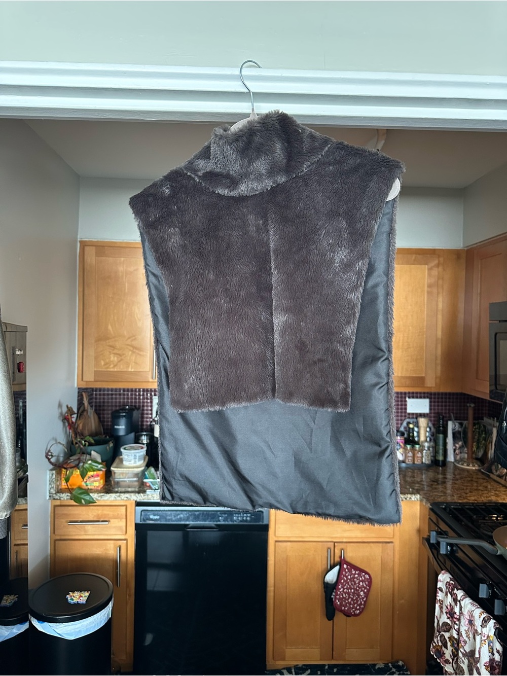 Unlisted Brown Faux Fur Back Vest